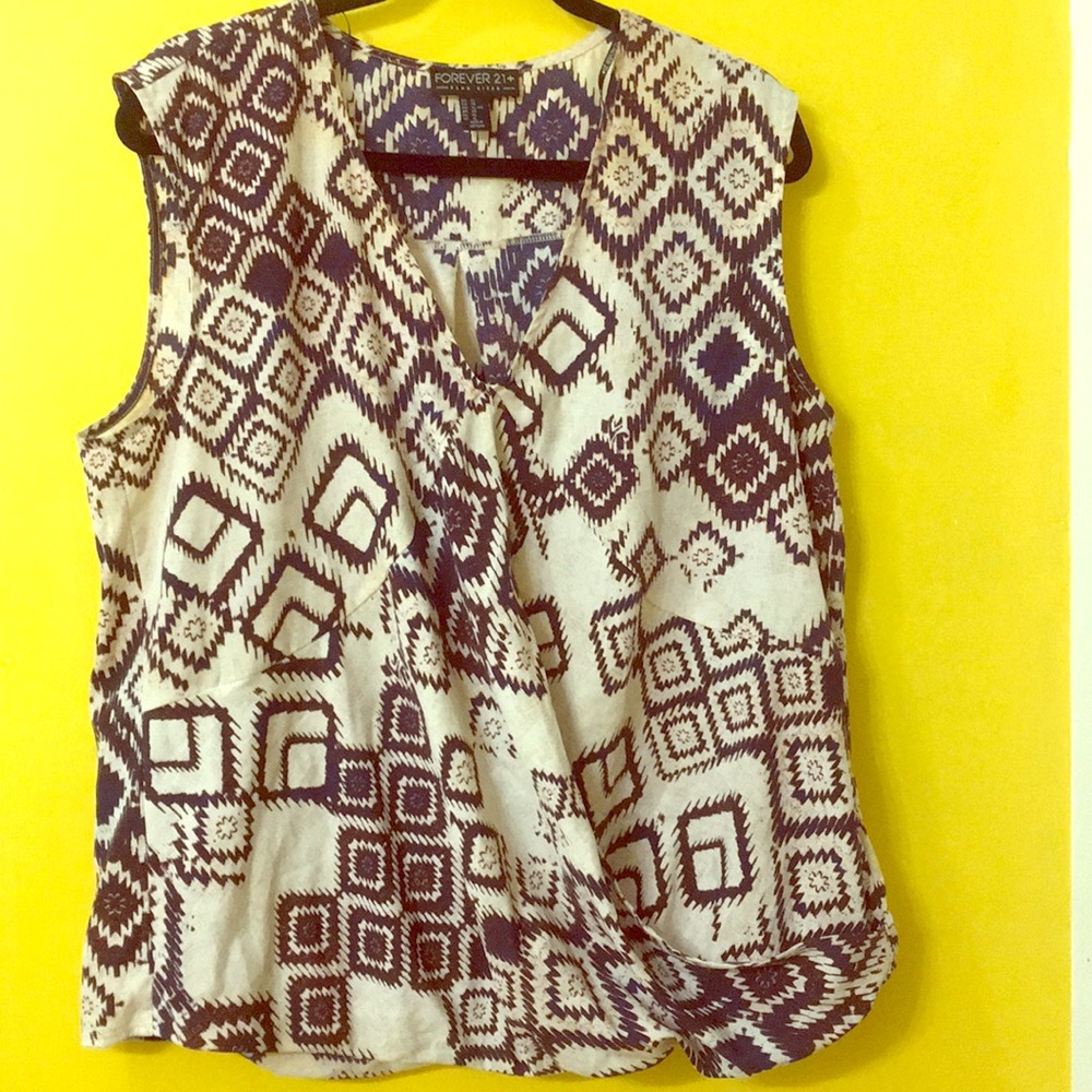 Forever 21+ Sleeveless Pattern Top